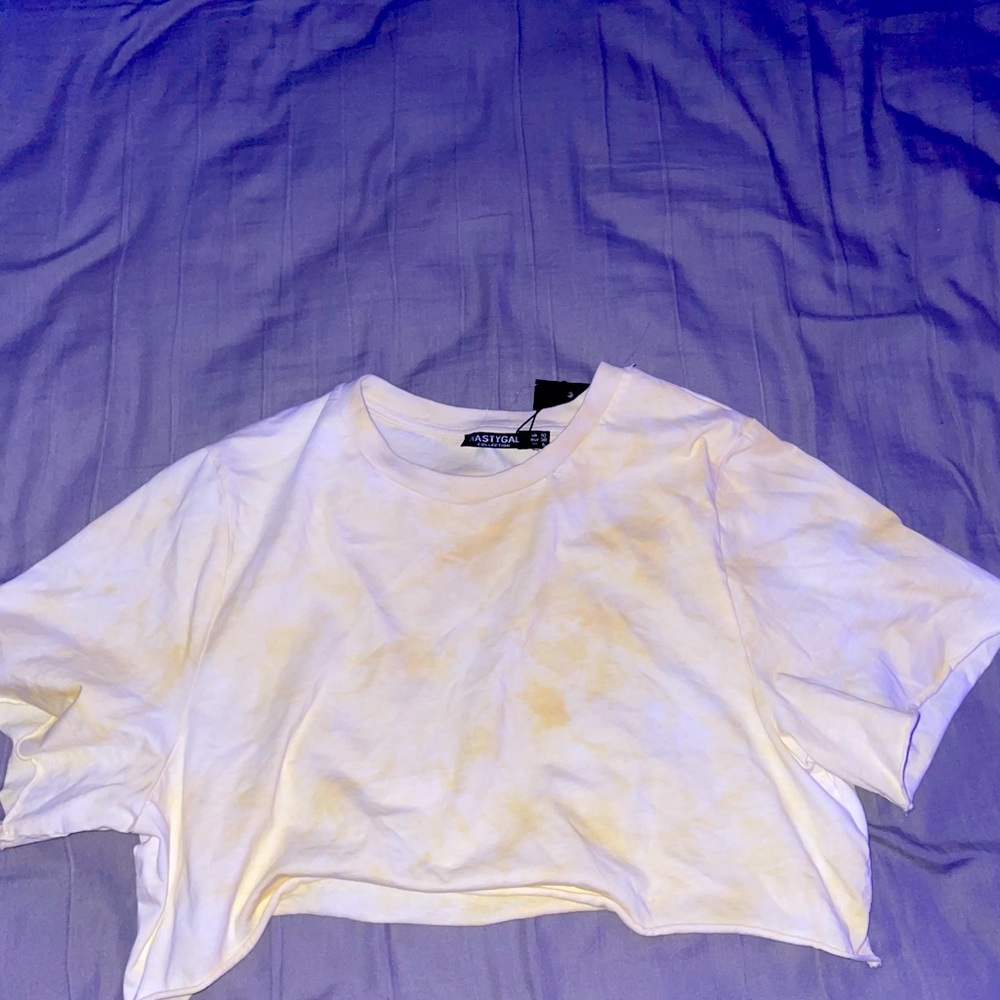 Yellow Tie Dye Crop Top, Nasty Gal